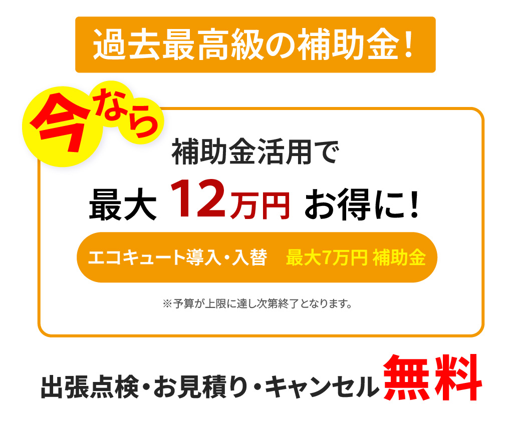 今なら補助金活用で最大１２万円お得に！