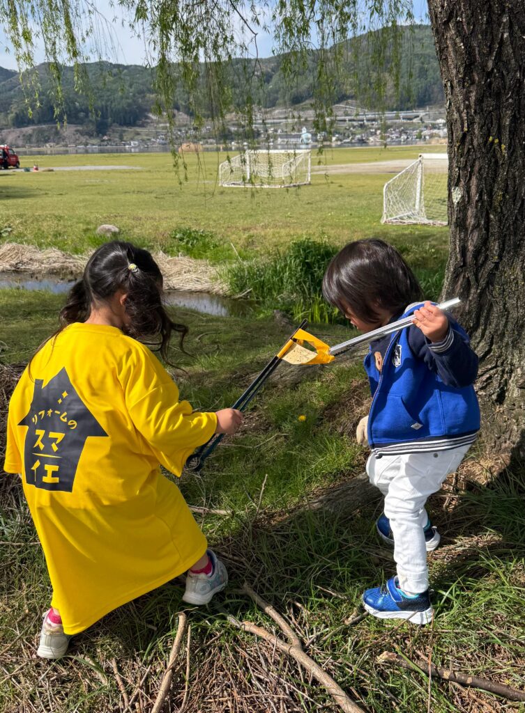 諏訪湖のゴミ拾い